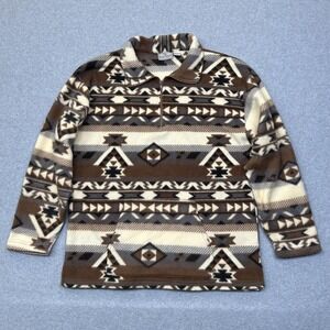 Open Trails Pullover Womens Large‎ Aztec Tribal Fleece Half Zip Southwestern Top